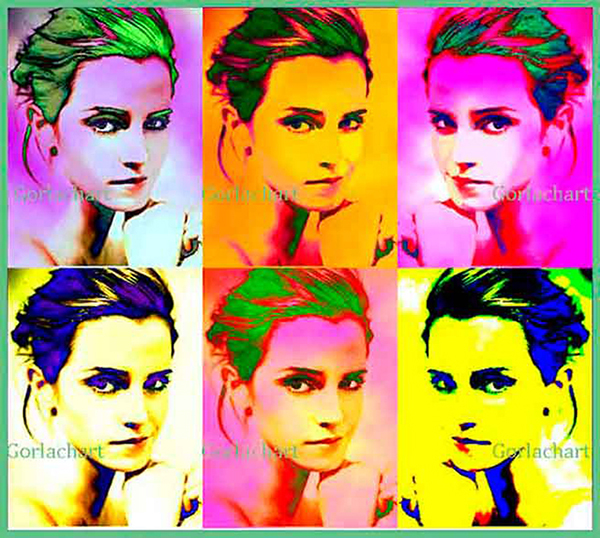 поп-арт портрет Эмма  Уотсон (Emma Watson)
