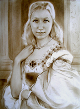 женский портрет в историческом костюме